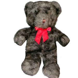 Vintage Under Christmas Tree Toy Stuffed Plush Smokey-Gray Teddy Bear